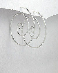 Sterling Silver Circular Design Wire Earrings 54-706-789
