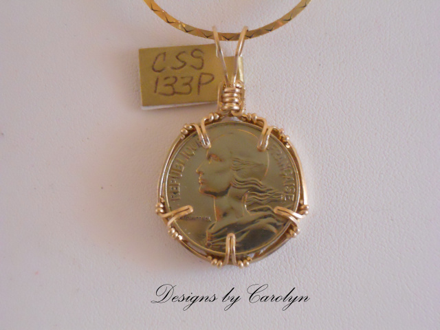 Brass Coin 14/20 Gold Filled Pendant CSS133P