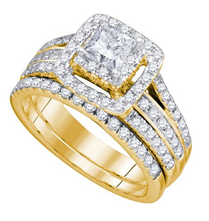 1.51 CT Diamond 0.42 Center Princess Bridal Ring  CSSPCLC1748JB