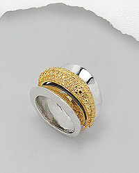 Sterling Silver & 18 K Gold Vermeil Ring 54-706-3510