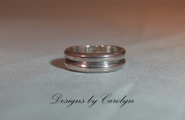 Double Half Round Sterling Silver Band CSS131R