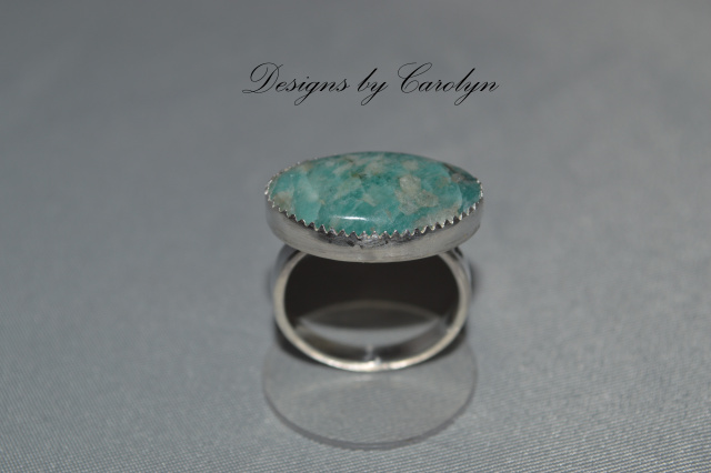 Multi Color Amazonite East/West Sterling Silver Ring  CSS134R