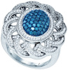 1.18 CT Blue and White Diamond Ring  CSSMMR13215/W