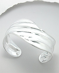 Sterling Silver Matt Finish & Polished Cuff  54-706-3756