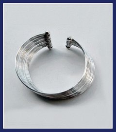 Sterling Silver Multiple Hoops Cuff Bracelet 034