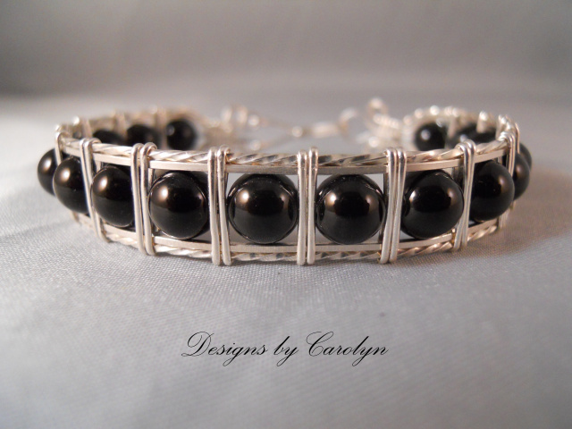 Black Onyx Sterling Silver Bracelet CSS134B