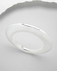 Elliptical Shape Sterling Silver Bangle 93-923-305