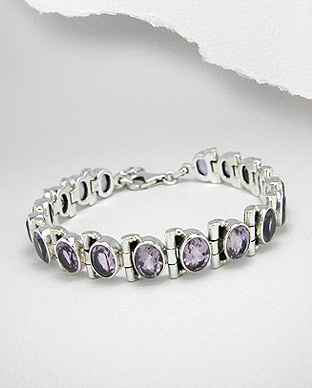 Amethyst & Sterling Silver Bracelet 88-883-396