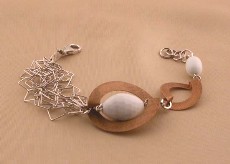 Howlite & White Agate Sterling Silver Bracelet PA 0002 B