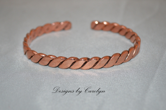 Unisex Flat Rope Copper Bangle Bracelet CSS146B