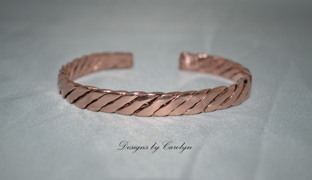 Unisex Flat Twisted Copper Bracelet CSS147B