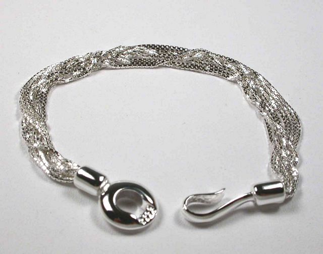 8 Wire Veneta Sterling Silver Bracelet CA 948 B