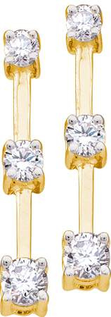 0.50 CTW Diamond 3 Stone Earrings CSS40335-1/4