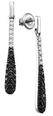 0.77 CT Black & White Micro Pave Diamond Earrings  CSSEWZA1334