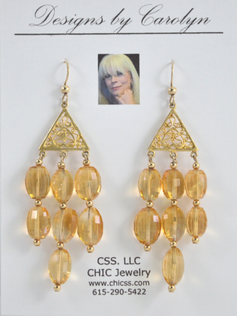 Citrine & 14/20 Gold Filled Chandelier Earrings CSS113E