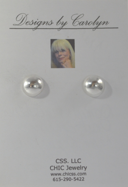 Domed Fine Silver Post Earrings CSS180E