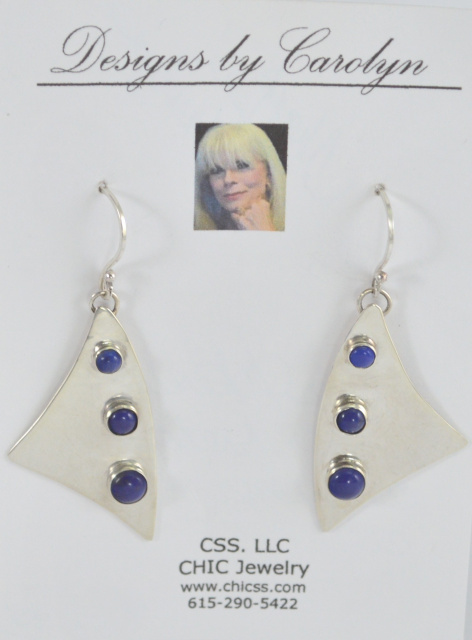 Lapis Sterling Silver Dangle Earrings CSS167E