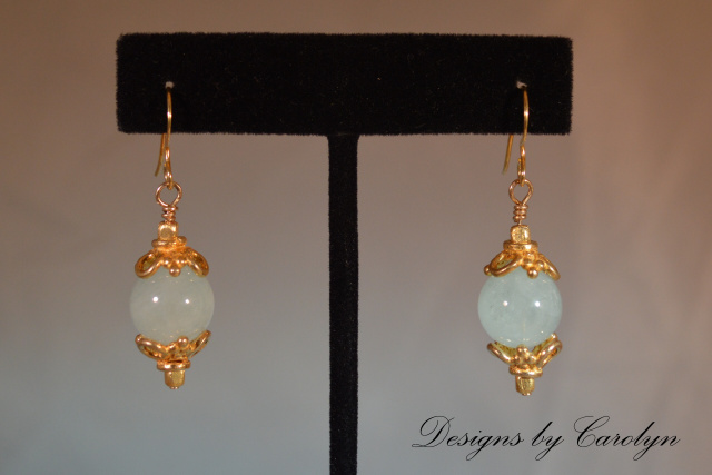 Milky Aquamarine & 22K Gold over Copper Earrings CSS109E