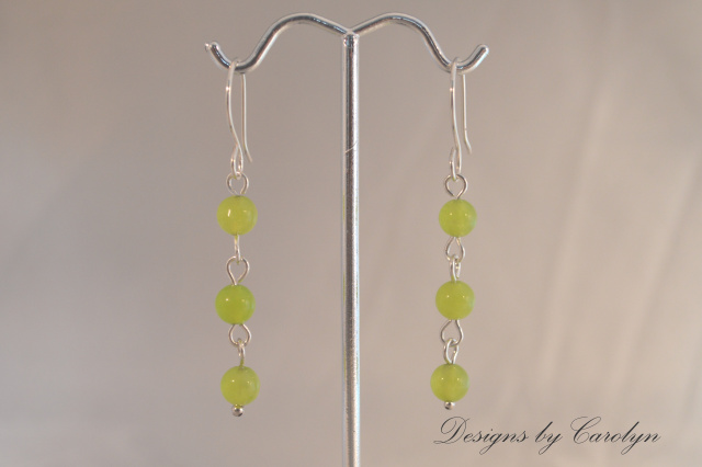 Peridot Sterling Silver Dangle Earrings CSS151E