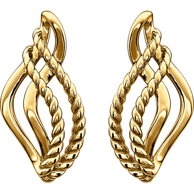 14 KT Yellow Rope Design Earrings 86149