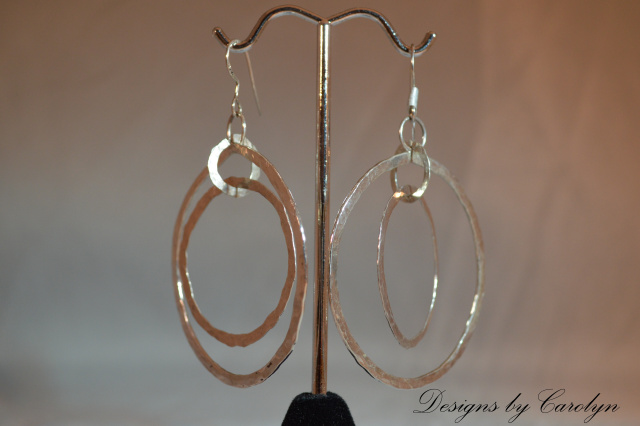 Two Tier Mobile Hammered Sterling Silver Earrings CSS137E