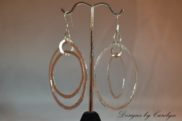 Two Tier Mobile Hammered Sterling Silver Earrings CSS137E