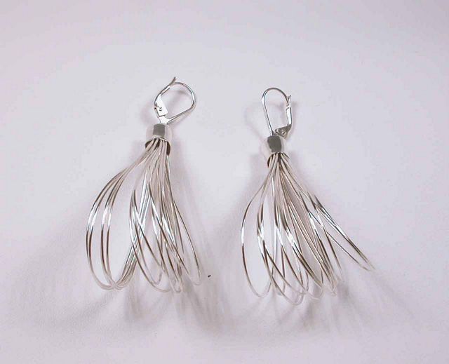 12 Drop Wire Sterling Silver Earrings CB 0257 E