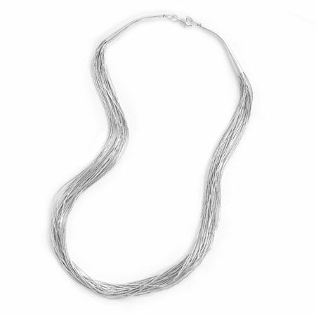 20 Strand Liquid Sterling Silver Necklace