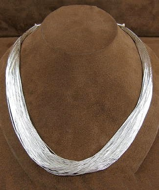 50 Strand Liquid Silver Necklace CSS5030