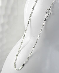 Sparkling Sterling Silver Singapore Chain 54-780-34