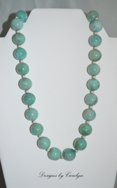 Amazonite & Stardust Sterling Silver Bead Necklace CSS 106 N