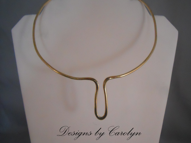 Abstract Brass Pendant Choker CSS133N