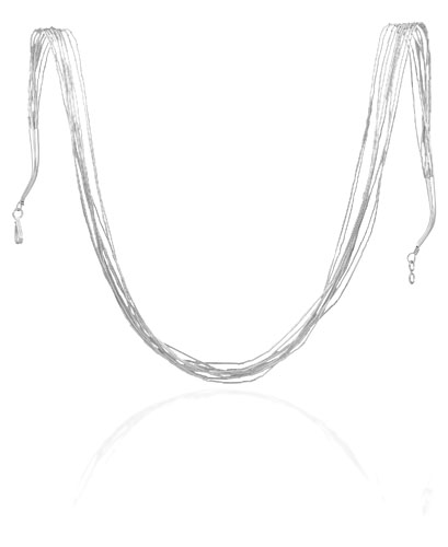 10 Strand Liquid Silver Necklace LS1024