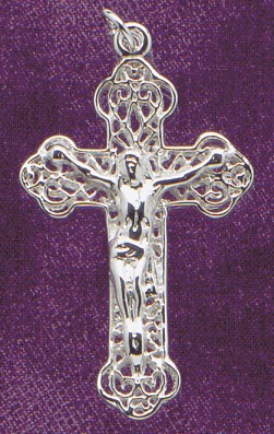Large Sterling Silver Crucifix Cross 10301