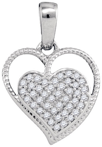 0.10 CTW-DIAMOND MICRO-PAVE HEART PENDANT CSSPH3393/W