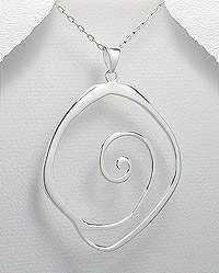 Sterling Silver Abstract Design Pendant 54-706-2869
