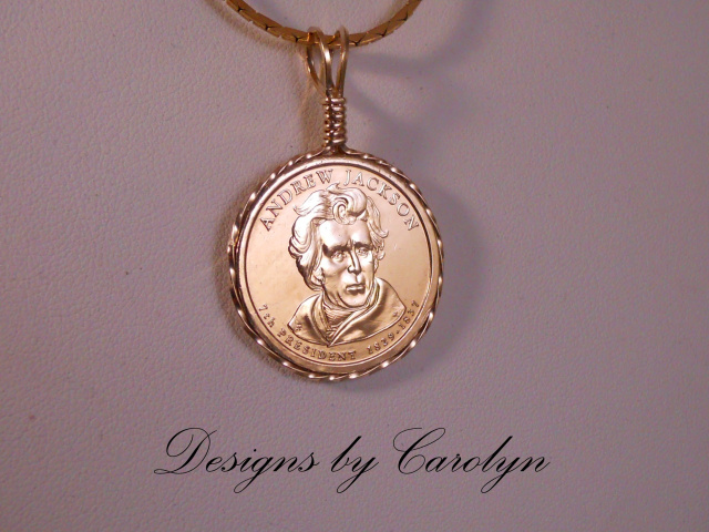 Andrew Jackson US Brass Clad Coin Pendant CSS136P