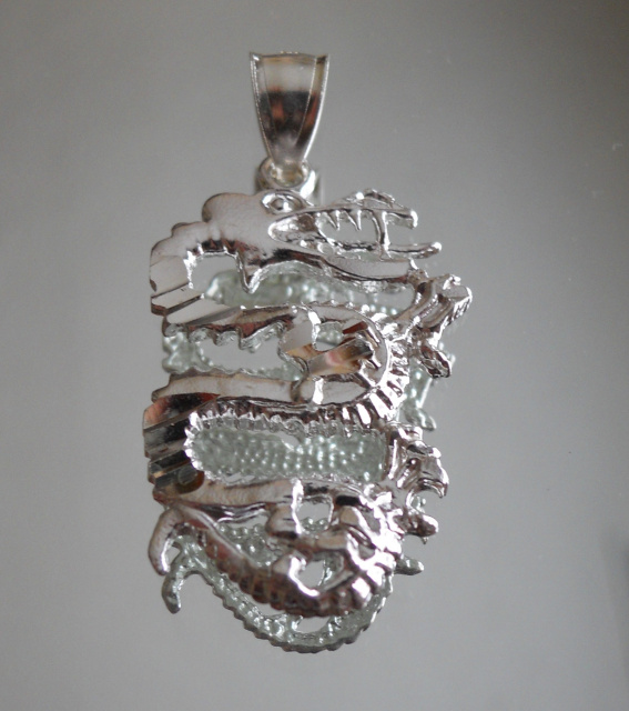 Sterling Silver Dragon Pendant CSS222P