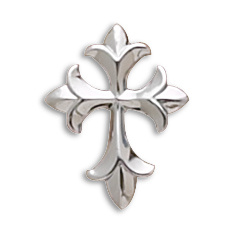 Fleur de Lis Design Sterling Silver Cross Slide 7899
