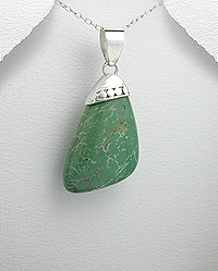 Green Turquoise & Sterling Silver Pendant 60-781-849