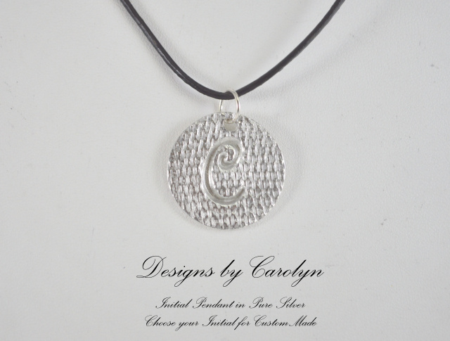 Initial Pendant in Fine Silver CSS146P