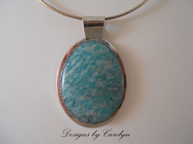 Multi Color Amazonite Sterling Silver Pendant CSS294P