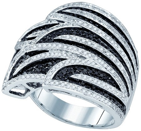 1.38 CT Black and White Diamond Fashion Band CSSGIR9200E/W