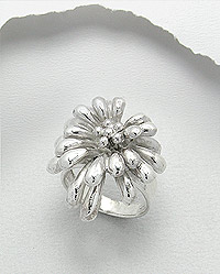 Flower Design Sterling Silver Ring 54-706-1863