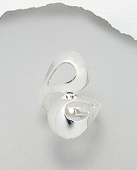 By-Pass Design Sterling Silver Ring 54-706-3381