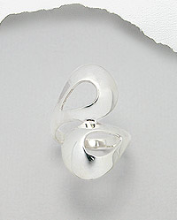 By-Pass Design Sterling Silver Ring 54-706-3381