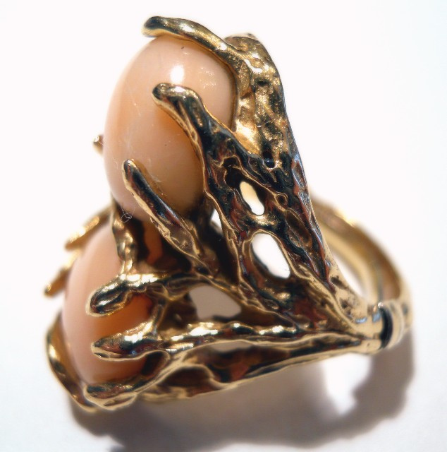 14K Yellow Gold Angel Coral Ring CSS114R