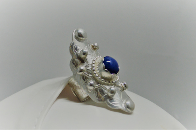 Lapis Sterling Silver BOHO Saddle Ring CSS157R