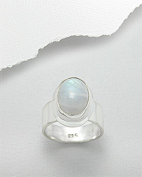 Rainbow Moonstone Sterling Silver Ring 88-883-346