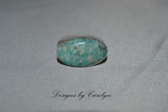 Multi Color Amazonite East/West Sterling Silver Ring  CSS134R